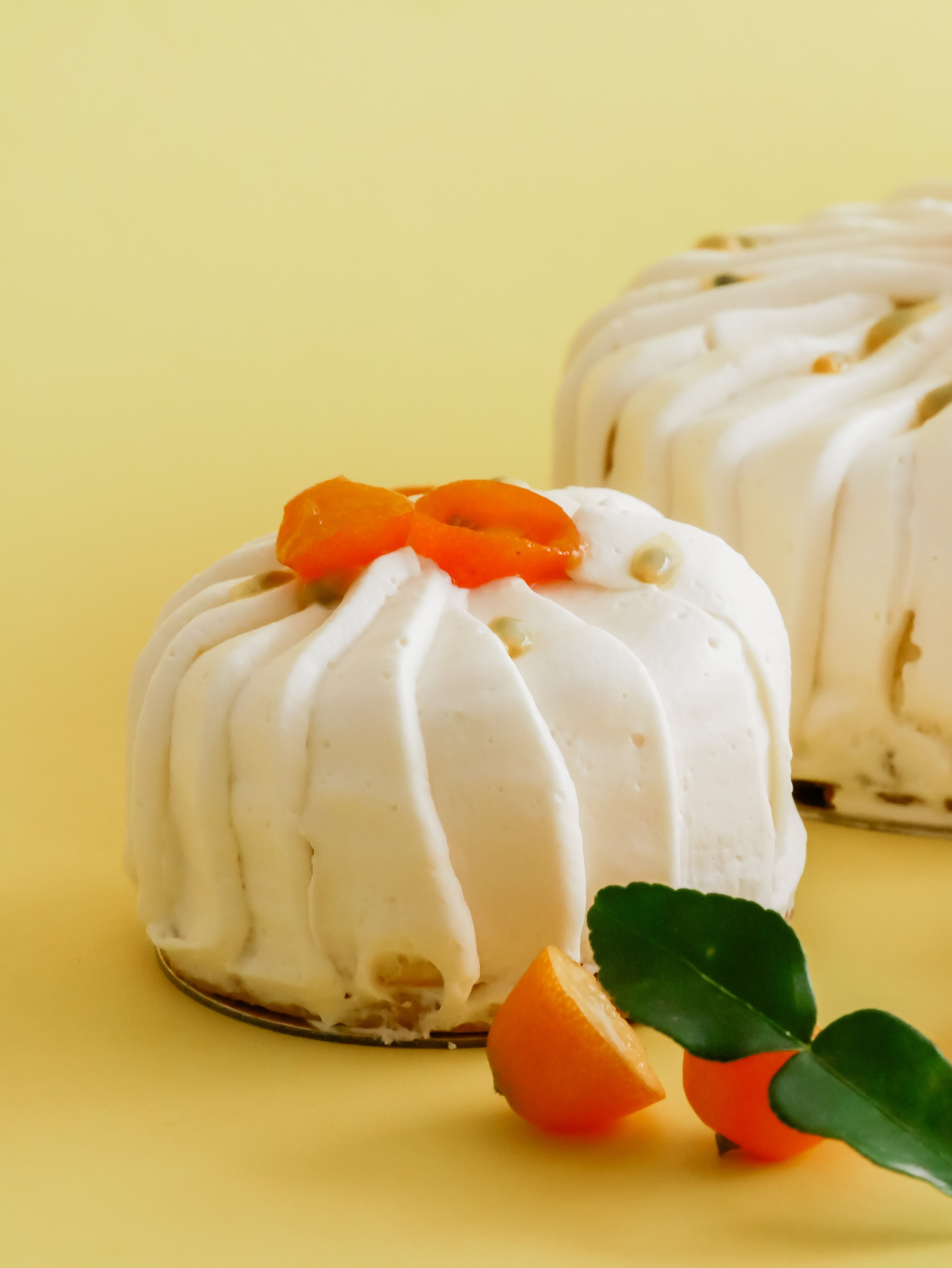 Yuzu, mandarin and passion fruit cheesecake