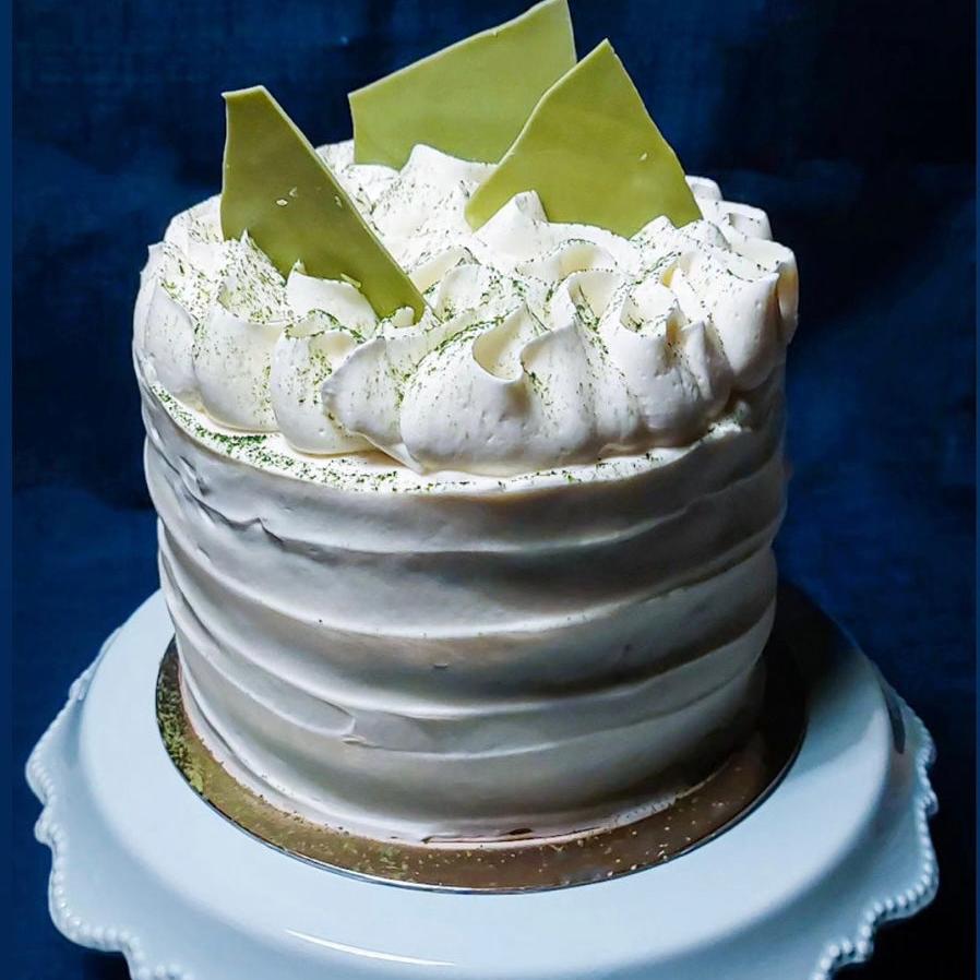 Gâteau monté matcha et fruit de la passion