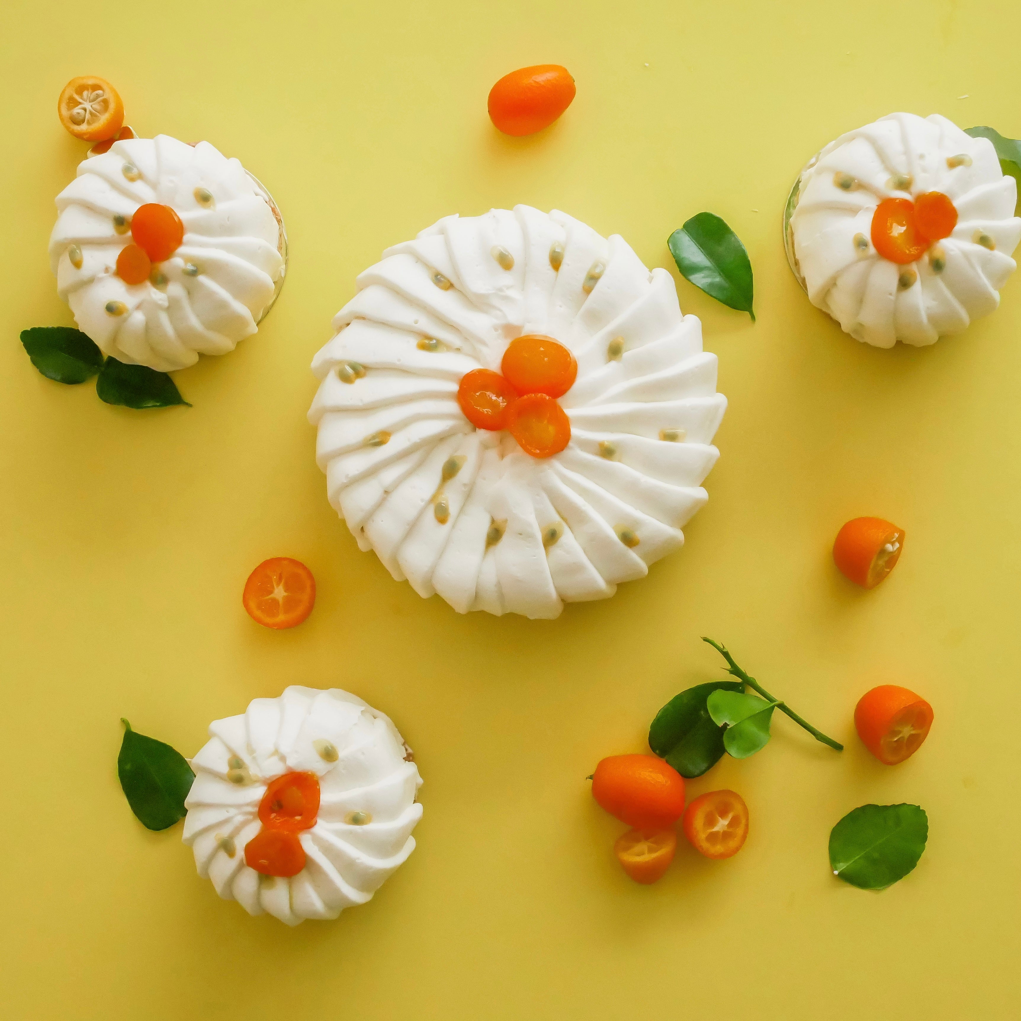 Yuzu, mandarin and passion fruit cheesecake