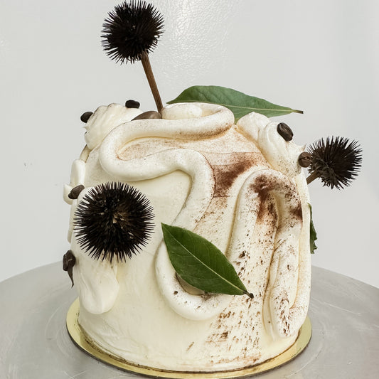 Pastry courses *Cake for December- Hojicha Tiramisu Dome cake*