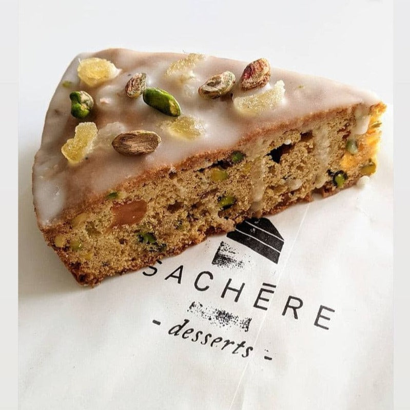 Pistachio ginger and apricot blondie